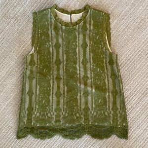 Sundance lace overlay sleeveless top / size M